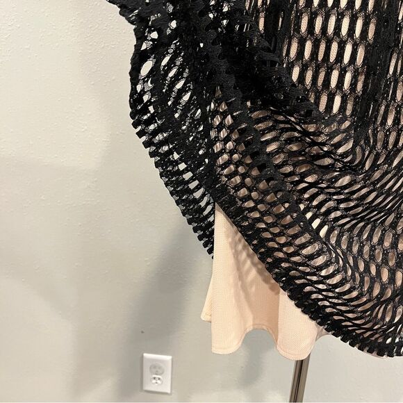 Hagel lace Mesh Sleeveless formal deep v-neck Dress size small - Picture 7 of 15